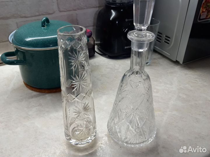 Графин и ваза хрусталь СССР