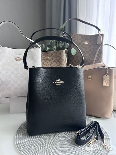 Сумка Coach ведро натуральная кожа 6 цветов