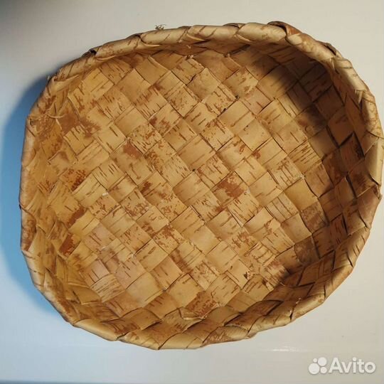 Корзина плетеная береста сухарница 27*27*8 см