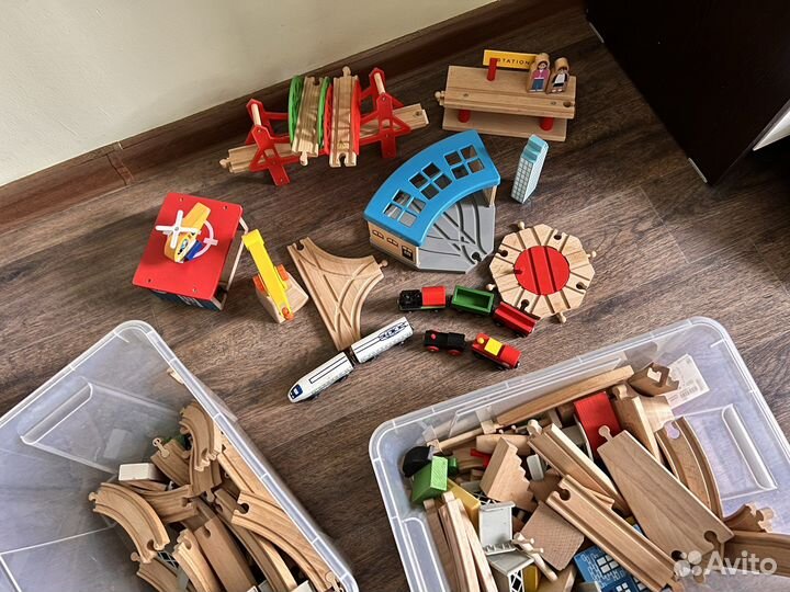 Деревянная желещная дорога IKEA (весь комплект)