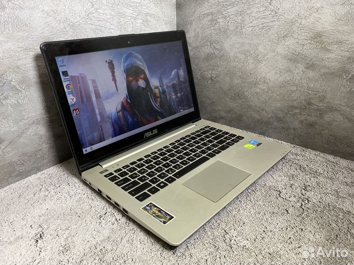 Мощный ноутбук asus 2 видеокарты/SSD/8 gb