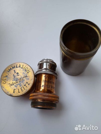 Объектив для микроскопа Leitz Wetzlar старинный