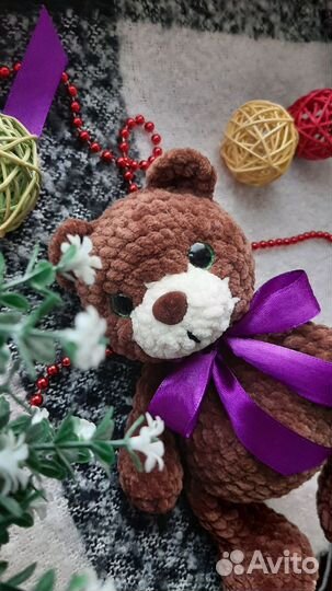 Плюшевый медведь вязаная игрушка