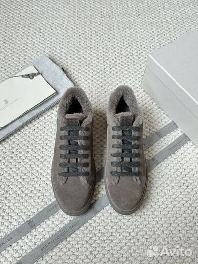 Кеды женские Brunello Cucinelli с мехом