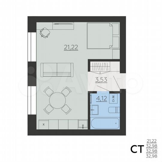 1-к. квартира, 33 м², 5/6 эт.