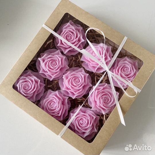 Мыло ручной работы, набор роз