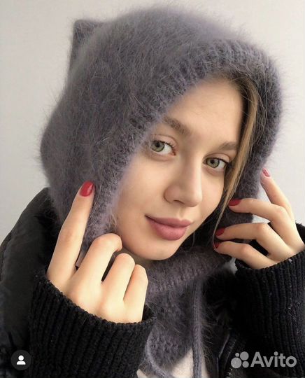 Капор из пуха норки новый