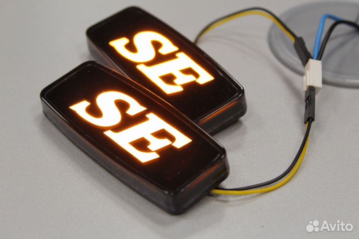 LED SE повторители Желтые/черные/хром