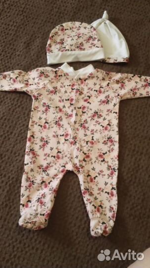 Конверт для новорожденной, подарок слип и шапочки