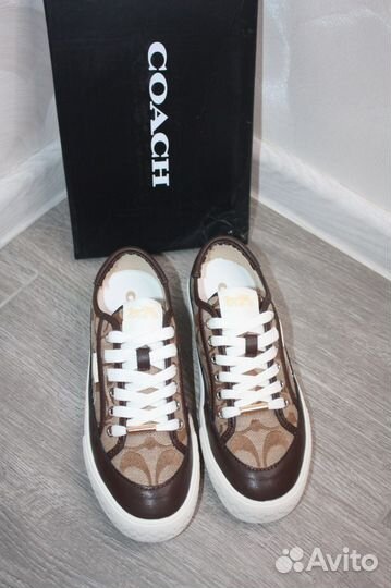 Кроссовки кеды Coach кожаные Премиум