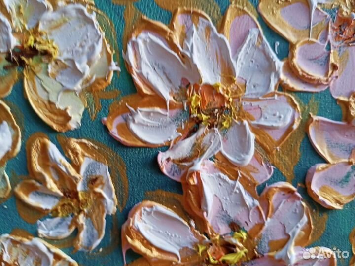 Картина текстурная,цветы