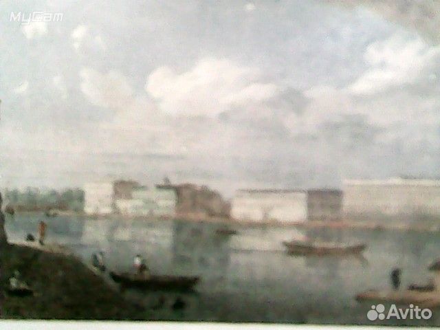 Открытка Дворцовой набережной от Петропавловской к