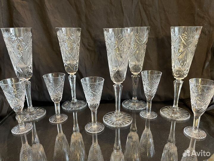 Набор фужеров и рюмок хрусталь гхз