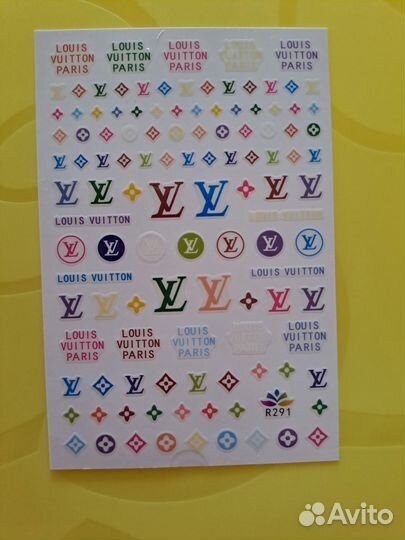 Наклейки для ногтей в стиле бренда Louis Vuitton