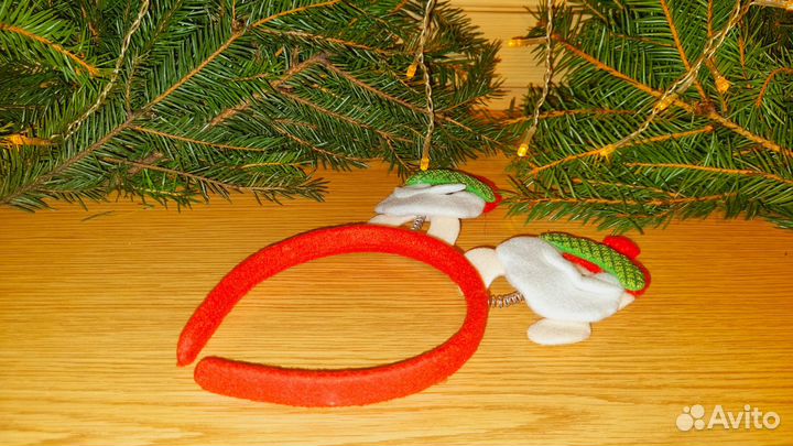 Ободок на голову Новогодний с Дедом Морозом