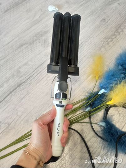 Стайлер плойка galaxy 3 волны щипцы для завивки