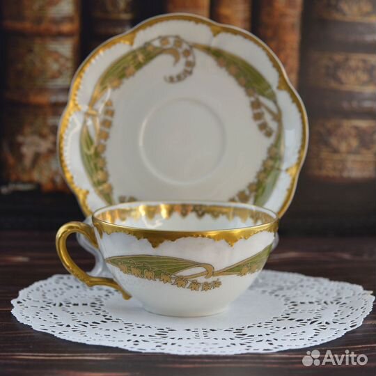 Haviland Limoges Лимож: кофейная пара с ландышами