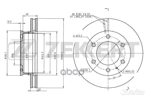 Диск торм. перед. Mazda B-Serie IV 99- BT-50 0