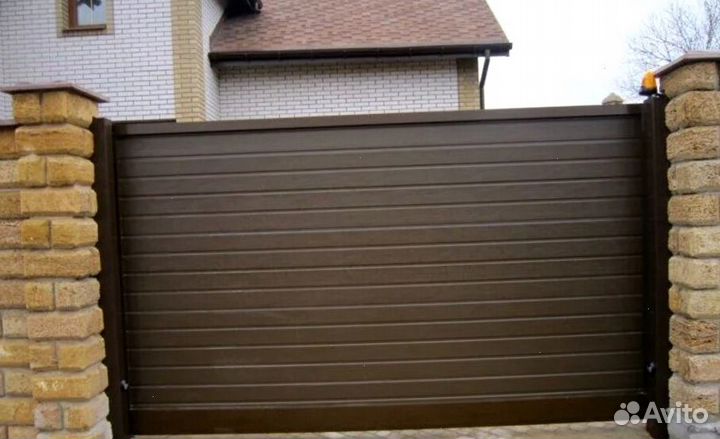 Откатные ворота металлические под ключ