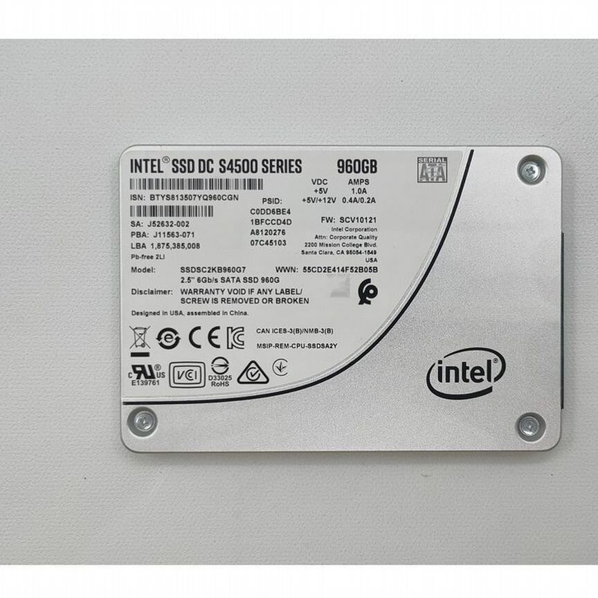 [SSDSC2KB960G7] Жесткий Диск Dc S4500 Intel, 960 Гб