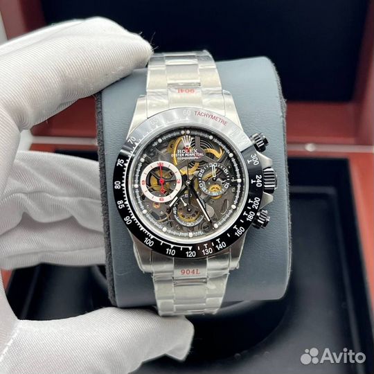 Rolex Daytona steel скелетон часы