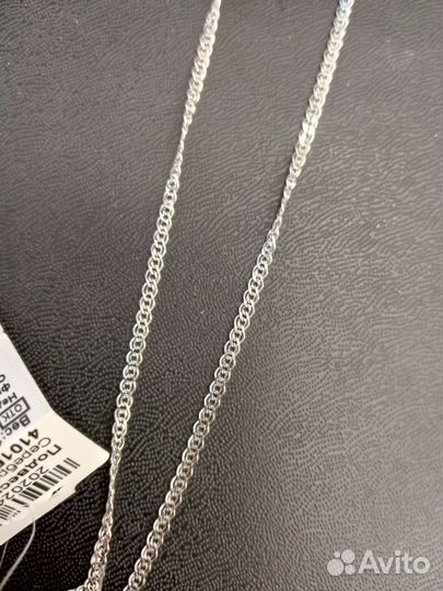 Цепь серебряная и подвеска фианит