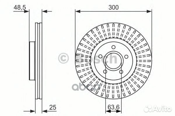 Диск тормозной 0986479956 Bosch