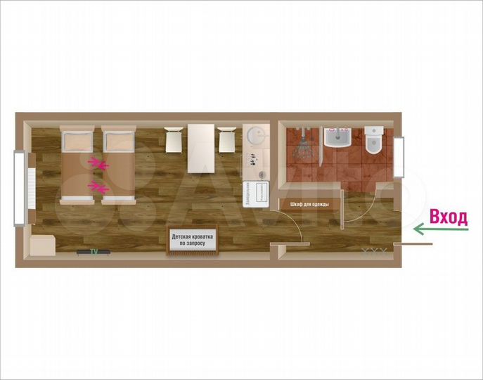 Таунхаус 30 м² на участке 12 га