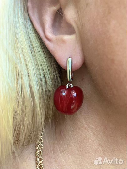 Серьги черешня