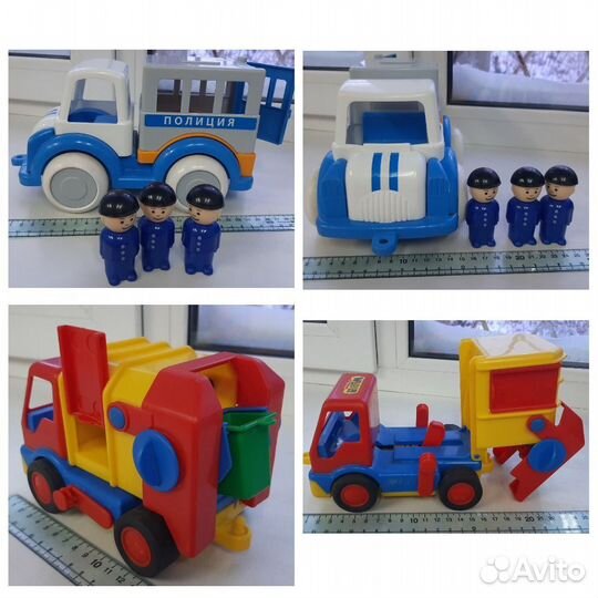 Машинки, самосвалы, мотоциклы, мусоровоз и др