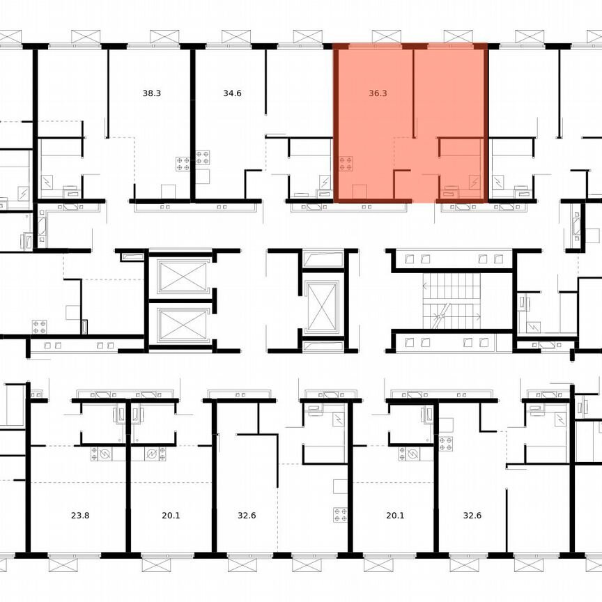 1-к. квартира, 36,3 м², 14/24 эт.