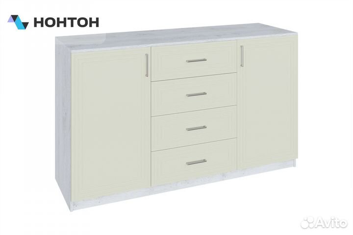 Комод trisha base с 2-мя створками дуб харбор / панакота фактур