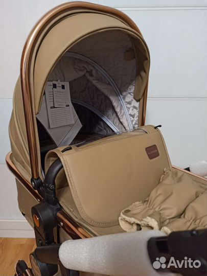 Коляска 3 в 1 luxmom 608 экокожа новинка