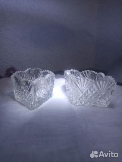 Хрустальная икорница СССР мини