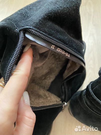 Ботфорты замшевые зимние