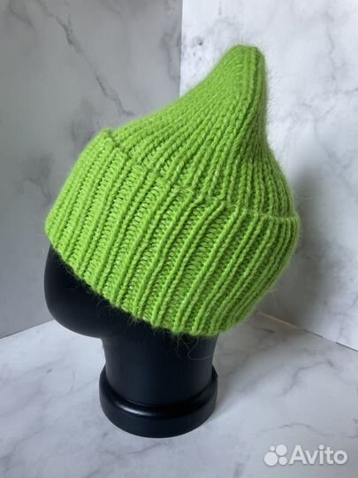 Шапка бини зимняя женская вязанная