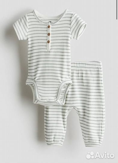 Новый комплект, боди и ползунки hm 62 74