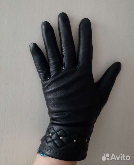Перчатки женские кожаные