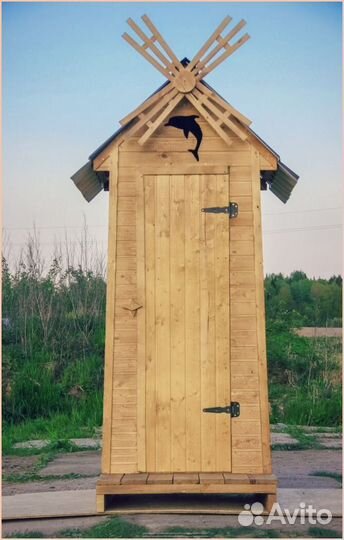 Дачный туалет деревянный прямоугольник щйж 588