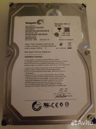 Жесткий диск 750 гб на запчасти