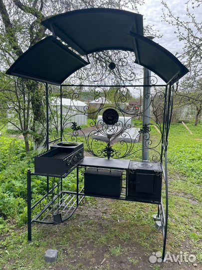 Мангал с печкой под казан