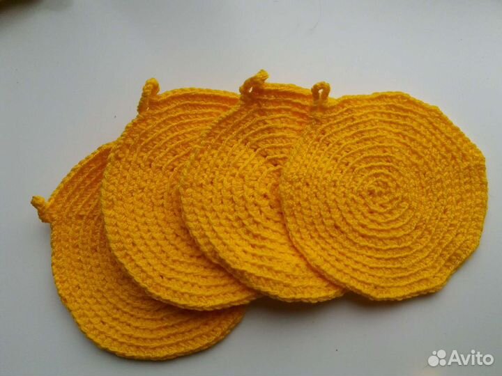 Новые круглые прихватки ручная вязка 5 шт