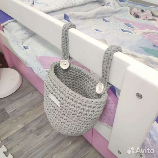 Кармашек на детскую кроватку/корзина для игрушек