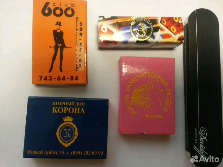 Спички из казино и клубов