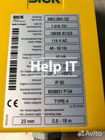 Датчик Sick WEU 26/2-122