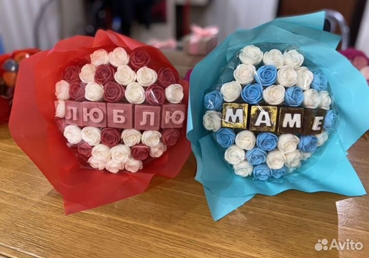 Сладкий букет, шоколадные розы, съедобные цветы