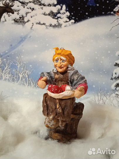 Ватная игрушка на ёлку 