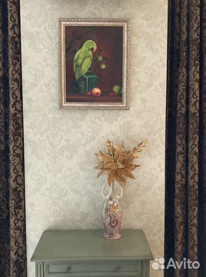 Картина маслом «попугай»