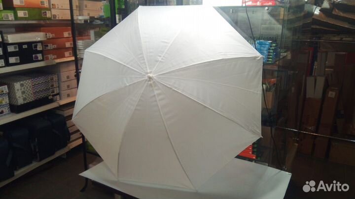 Белый зонт на просвет, по куполу 130 см