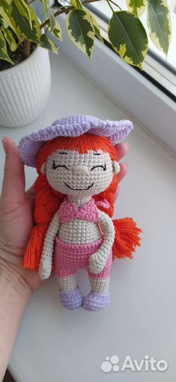 Вязаные игрушки жираф медуза обезьяна робот кукла